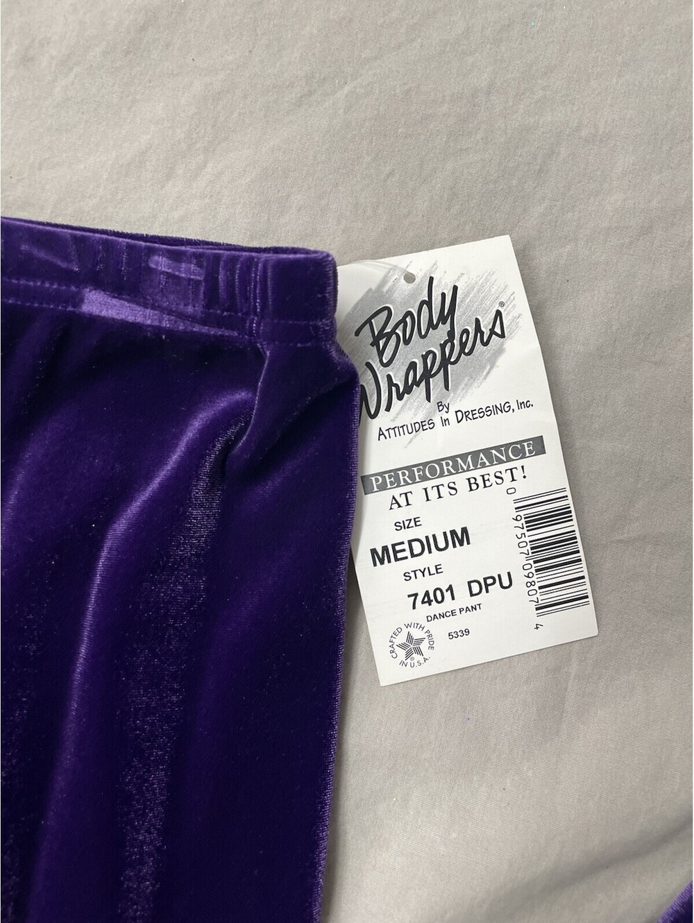 NEW Body Wrappers Footless Dance Pant Purple Glitter Size Medium - Picture 2 of 10
